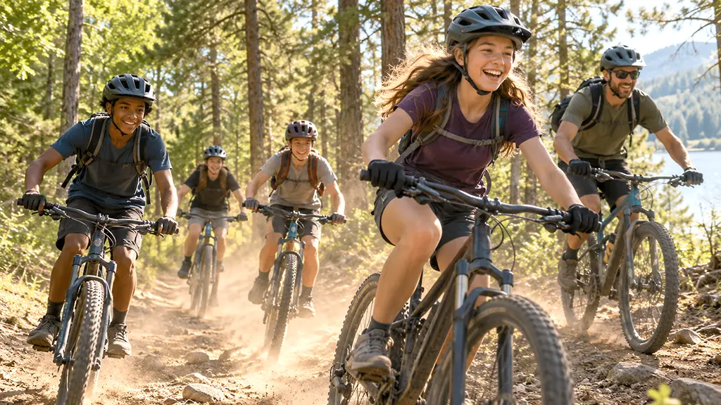 Teen campers enjoying an outdoor summer adventure together